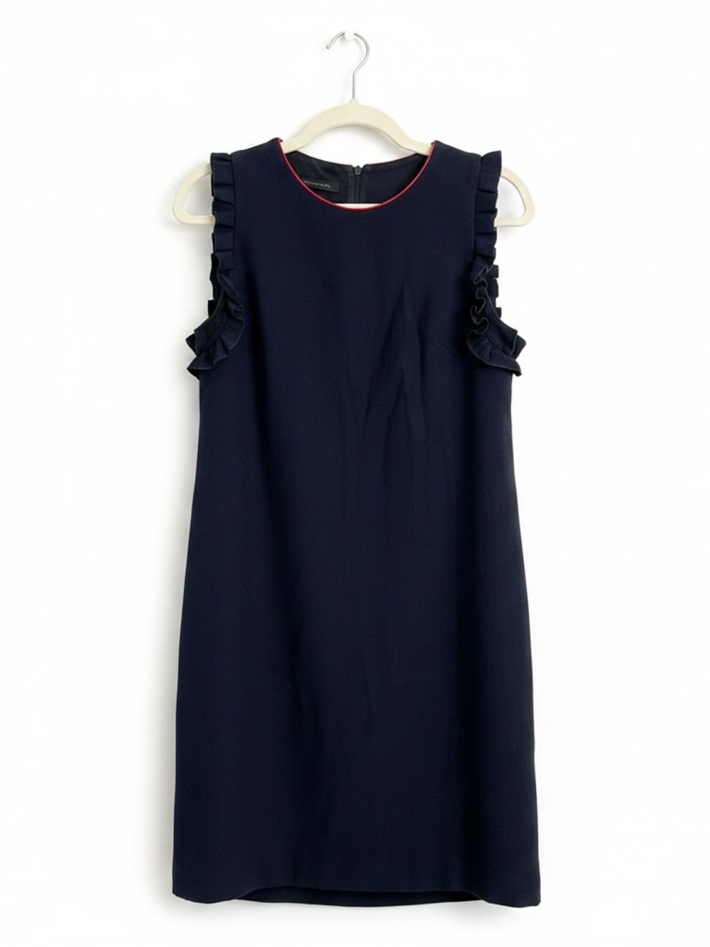Mother of Pearl Navy Sleeveless Shift Dress Contrast Trim Size 10